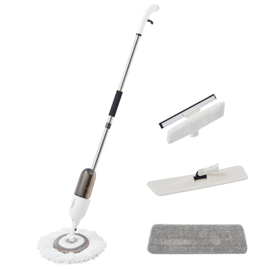 Eco-Friendly  Spray Mop Sweeper Broom with Three 360º Interchangeable Reusable Mop Heads