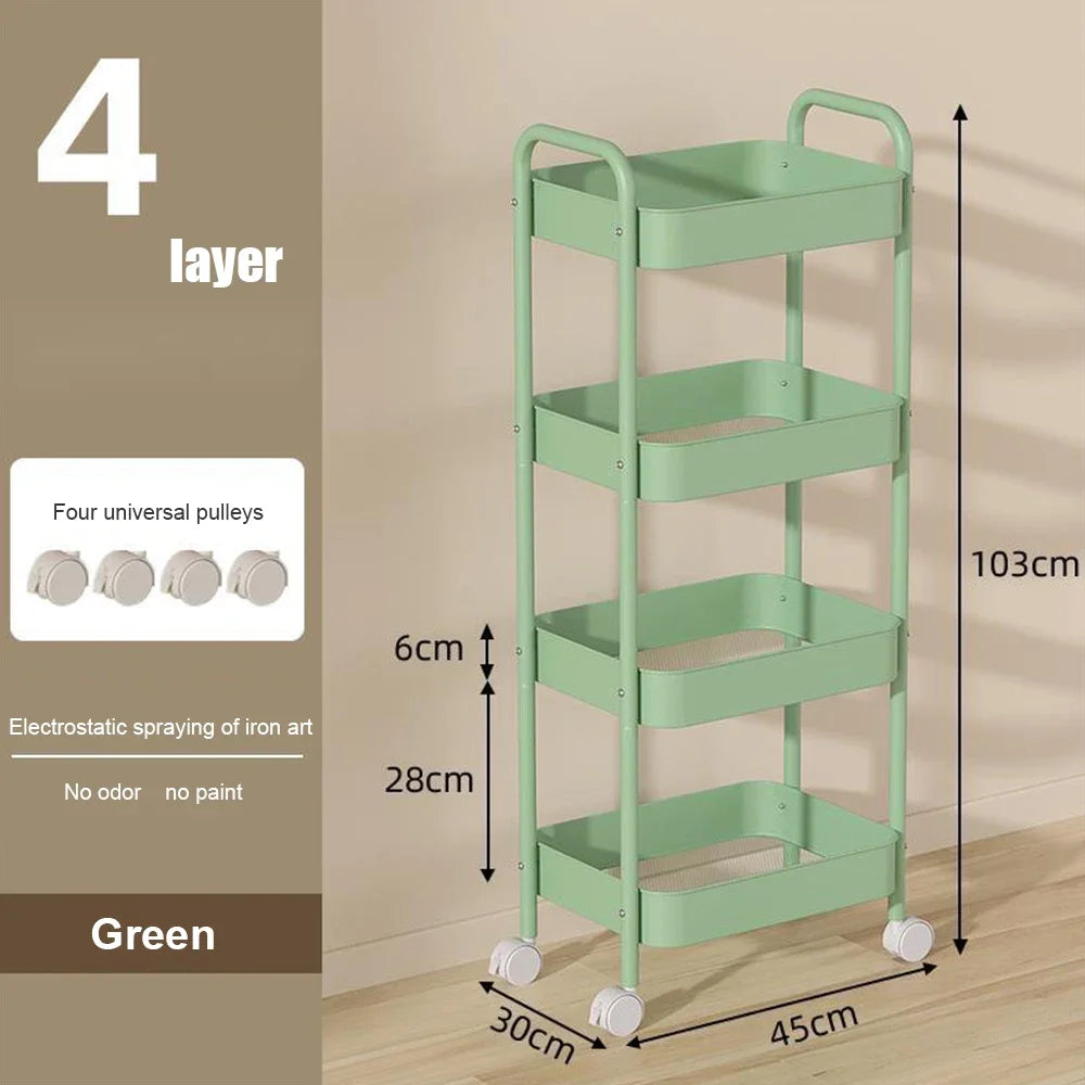 Multi-Layer Mobile Storage Rack Cart