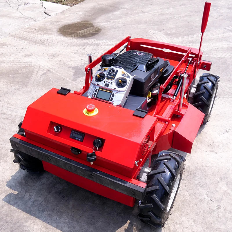 Farmer Customized  wheeled RC lawn mower robot 4WD 225CC