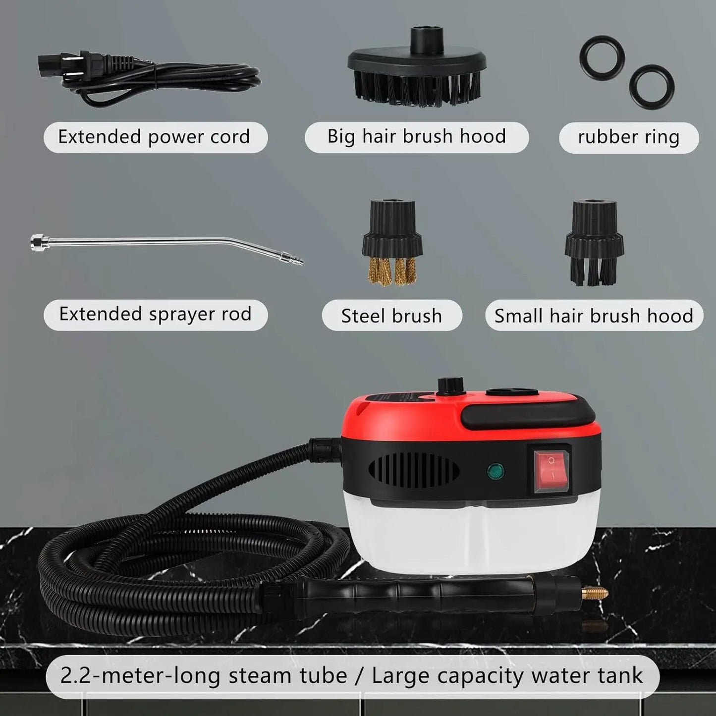 Steam Cleaner,2500W Hand-Held High Pressure Portable Cleaning Machine with  Brush