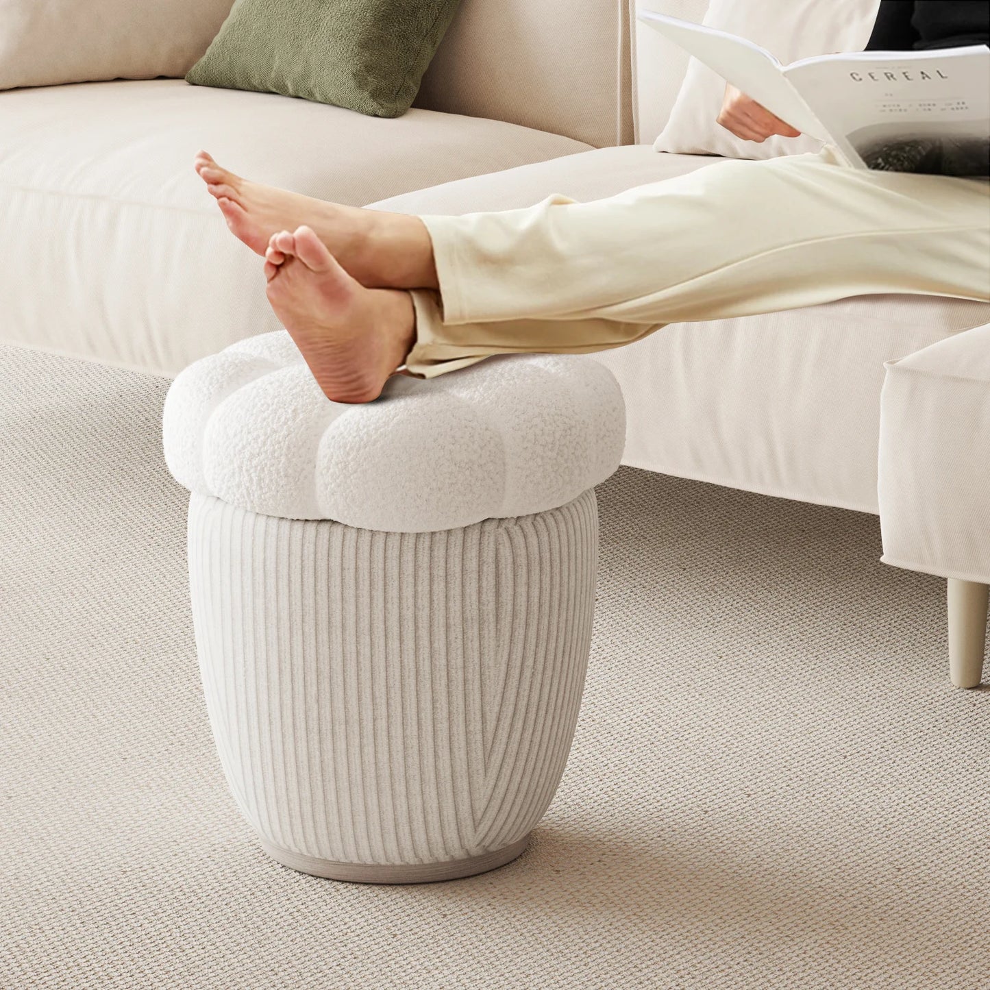 Cloud Cashmere Storage Stools ＆Ottomans