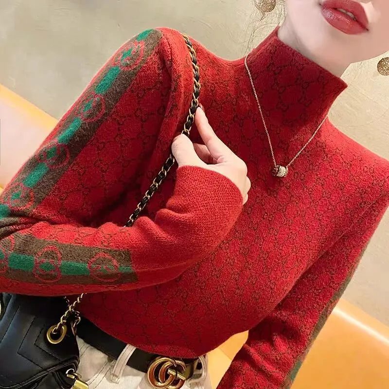 Elegant Fashion Letter Knit Pullover