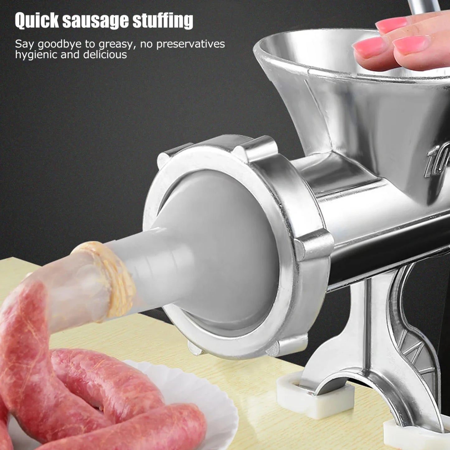 Silver Manual Aluminum Meat Grinder