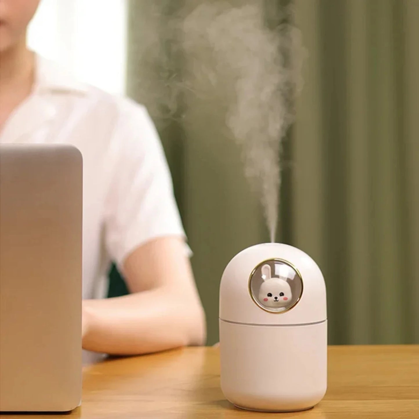 New Compact, Whisper-quiet Mini Cool Mist Humidifier with Night Light