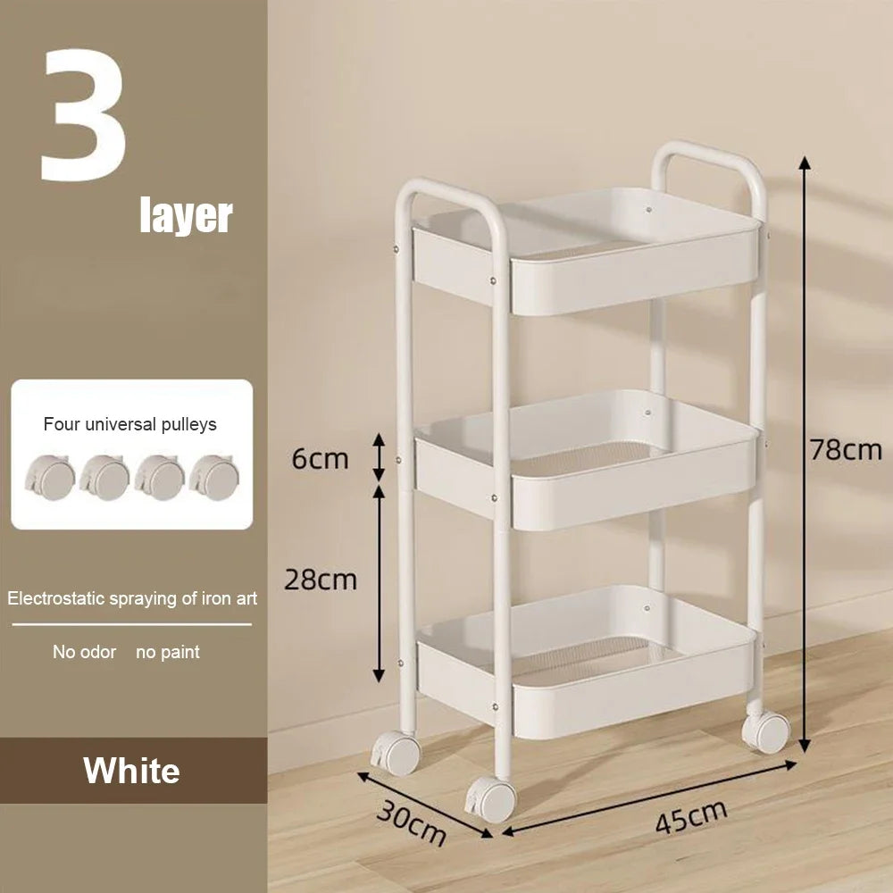 Multi-Layer Mobile Storage Rack Cart