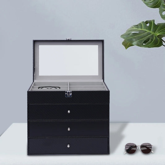 Leather Storage Box for Eyeglass Sunglasses,