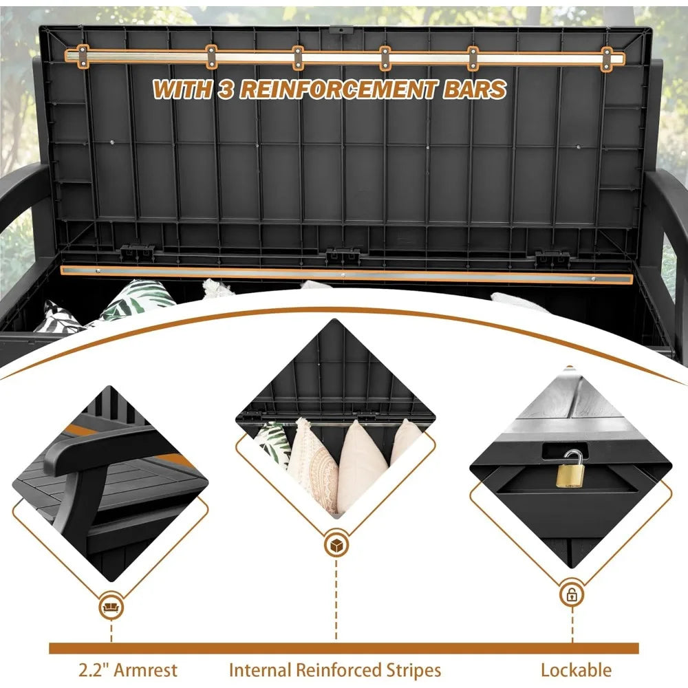 80 Gallon  lockable Storage Box Deck Bench for Patio