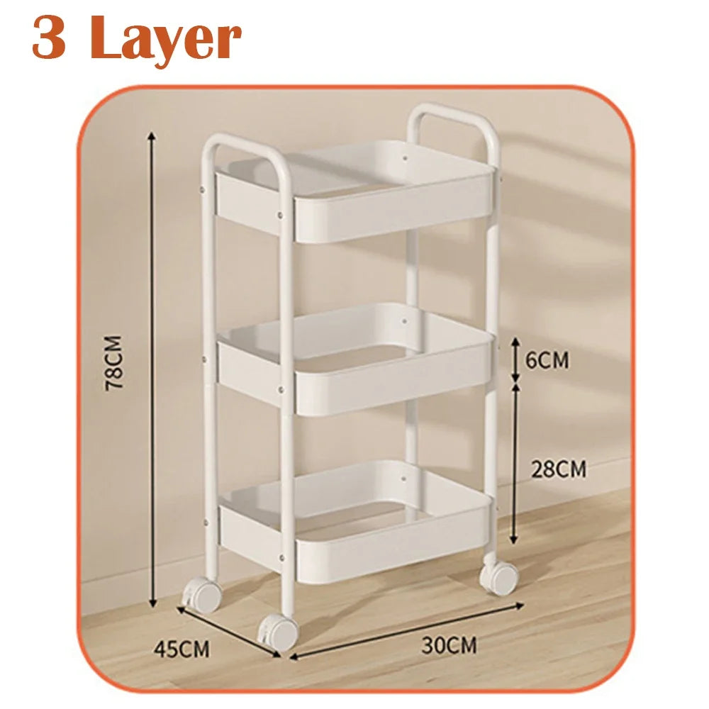 Multi-Layer Mobile Storage Rack Cart