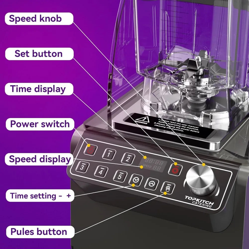 Quiet Blender with Digital Waterproof Touchpad and Quiet Sound Enclosure