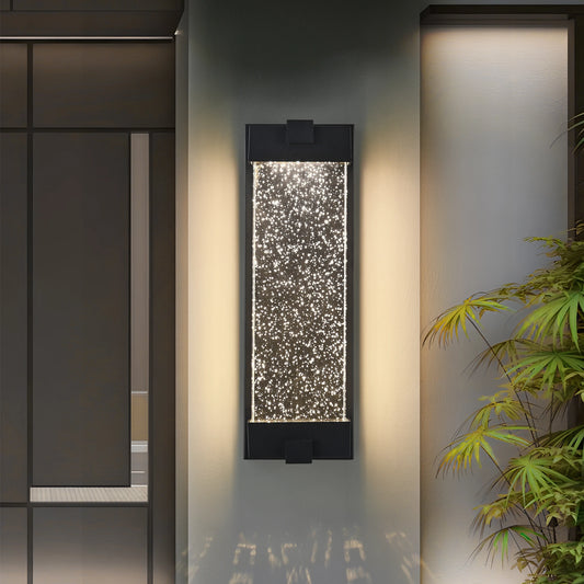 LED Outdoor Wall Light with Bubble Crystal Glass