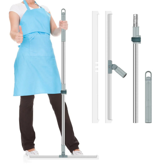 180° Rotatable Floor Squeegee with Adjustable Long Handle