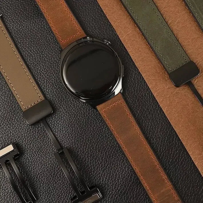 Leather Magnetic Buckle Strap Compatible for Samsung Galaxy Watch