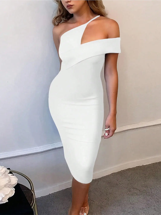 One Shoulder Bandage Bodycon Dress