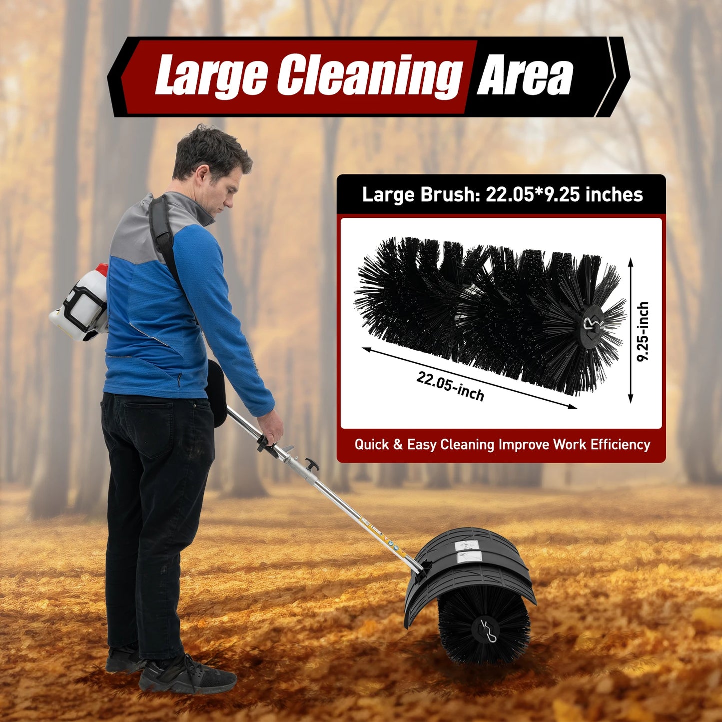 Hand-Held Cleaning Machine High Efficiency	Gas Power Sweeping Broom 1.7KW for Cleaning Street Cleaning and Farms