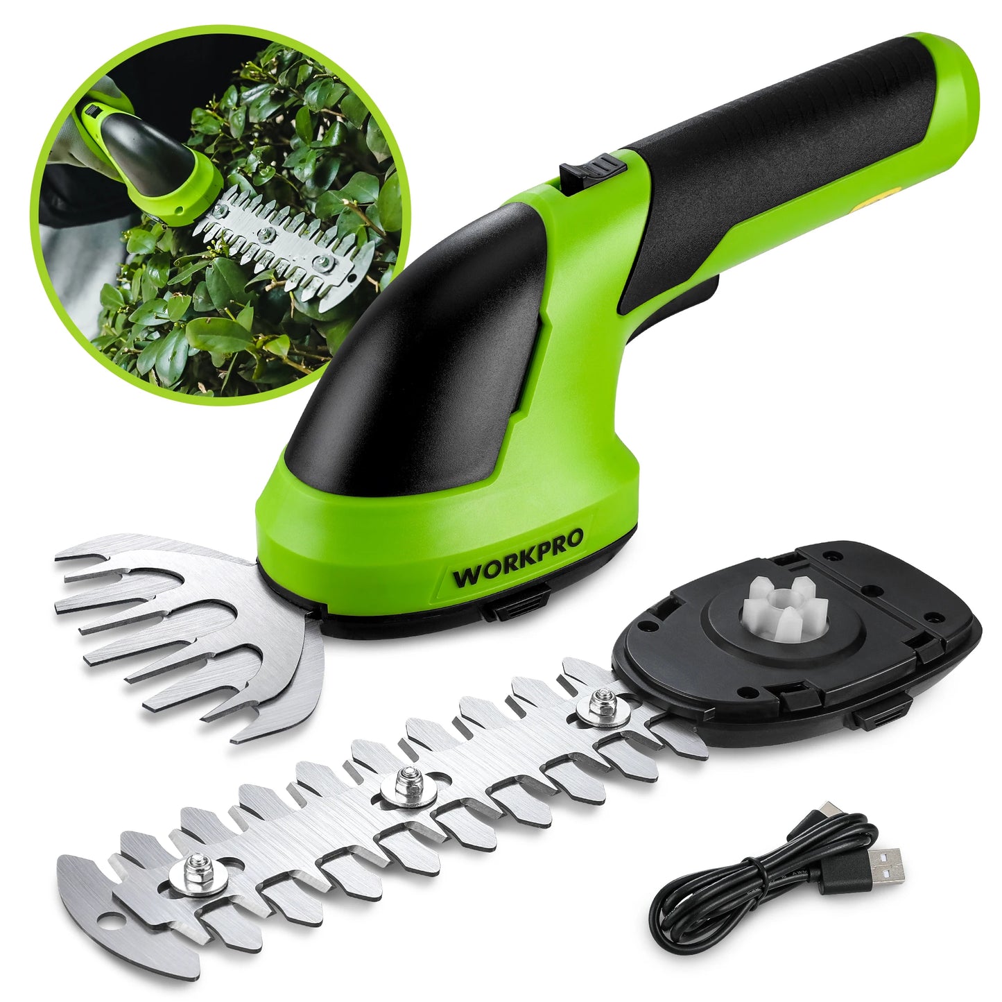 WORKPRO Handheld Cordless Grass Shear Shrubbery Trimmer 2 in 1