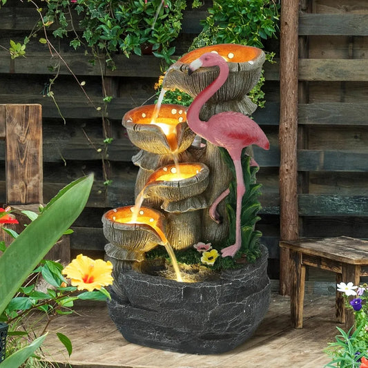 5 Tier Garden Waterfalls Fountain with 5 LED Lights