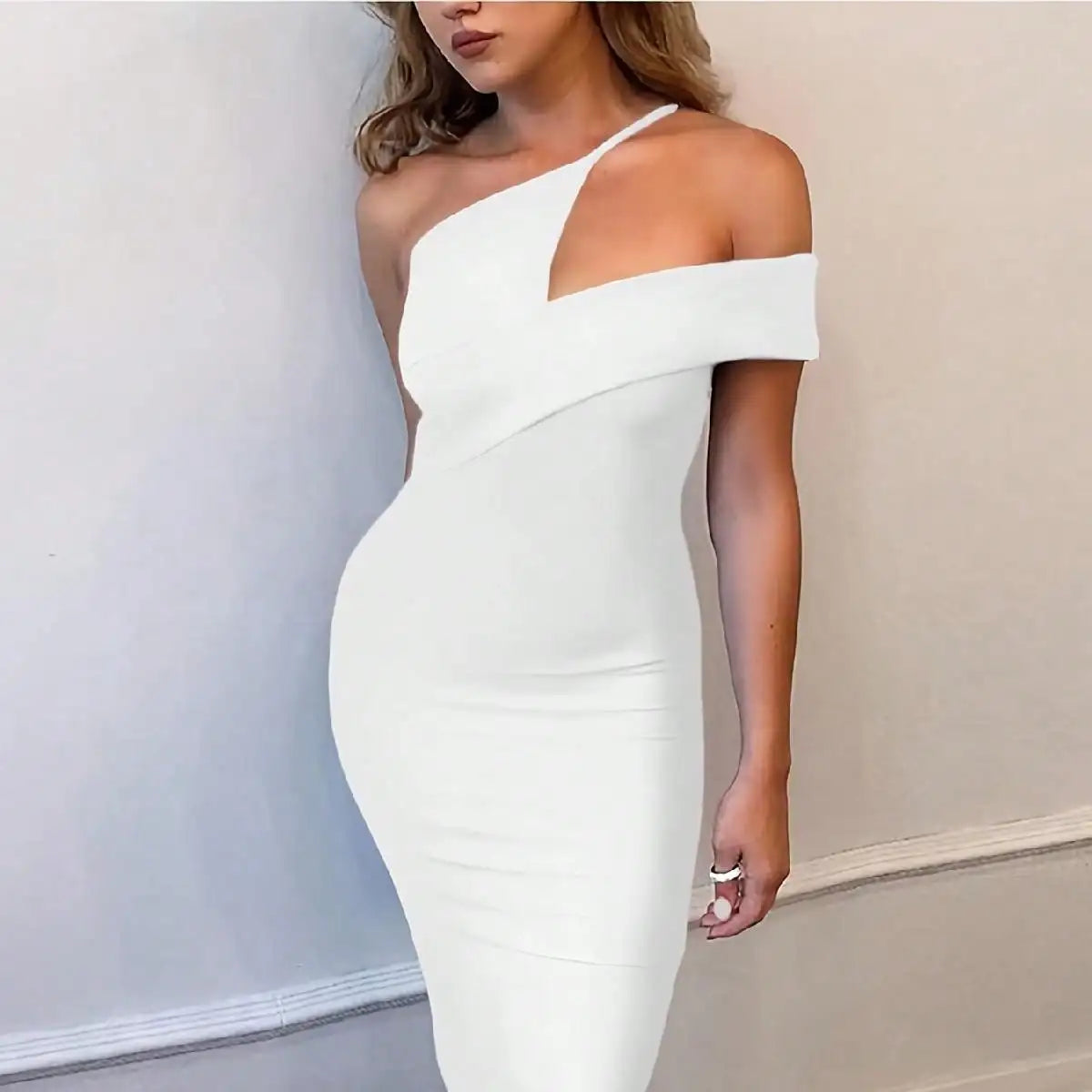 One Shoulder Bandage Bodycon Dress