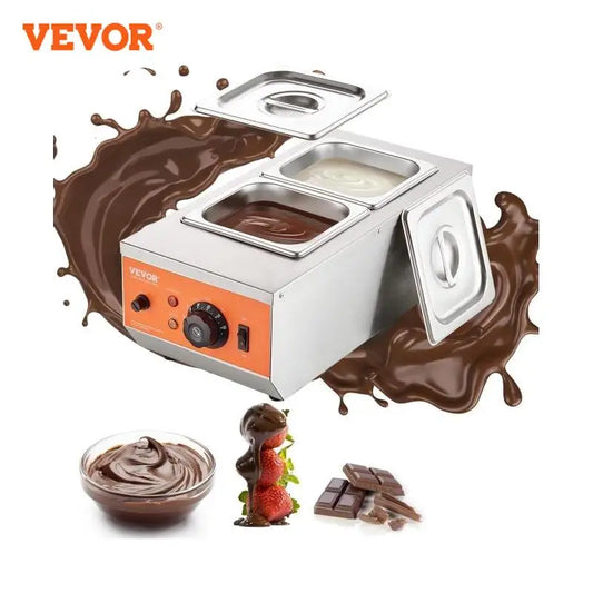 VEVOR 2 3 Tanks Electric Chocolate Tempering Machine Chocolate cascade Melting Pot for Kitchen home appliance