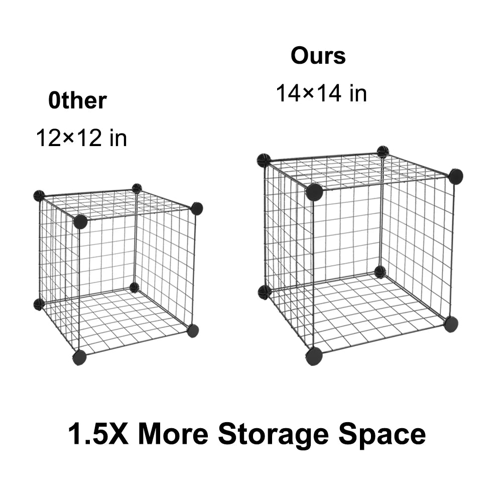 Metal Grid Multifunction Shelving Unit