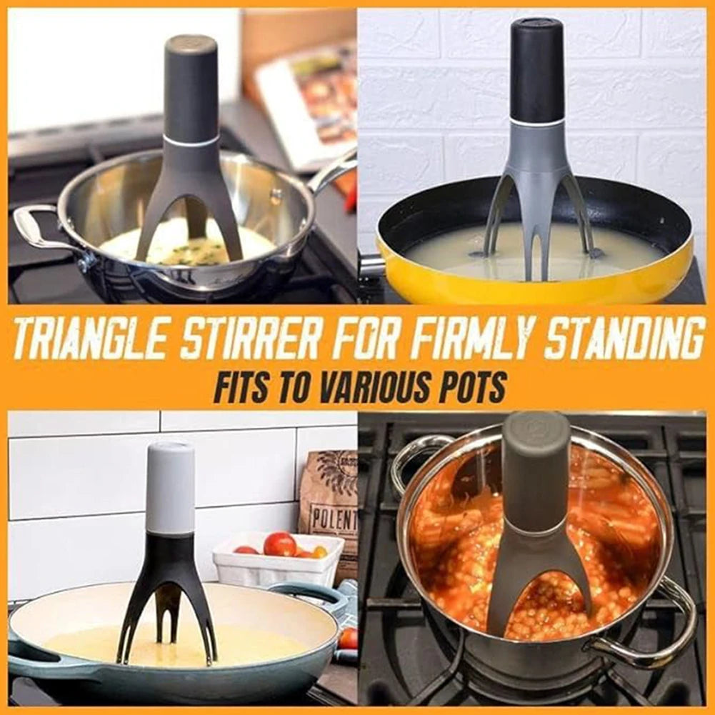 Electric Triangle Pan Stirrer Handheld Egg Whisk Foods Stirrer Dishwasher for Home Kitchen Multifunctional