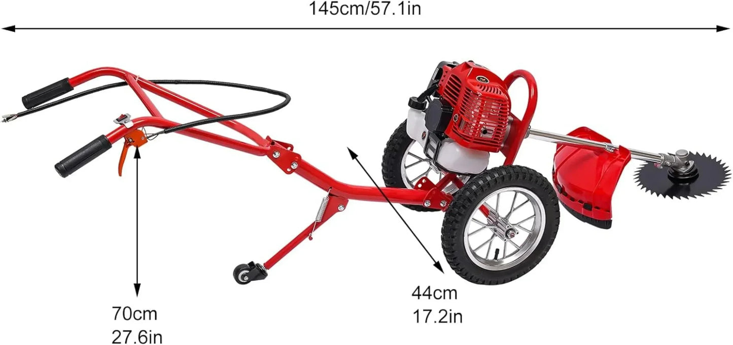 3-in-1 2-Stroke Hand Push Gasoline Lawn Mower