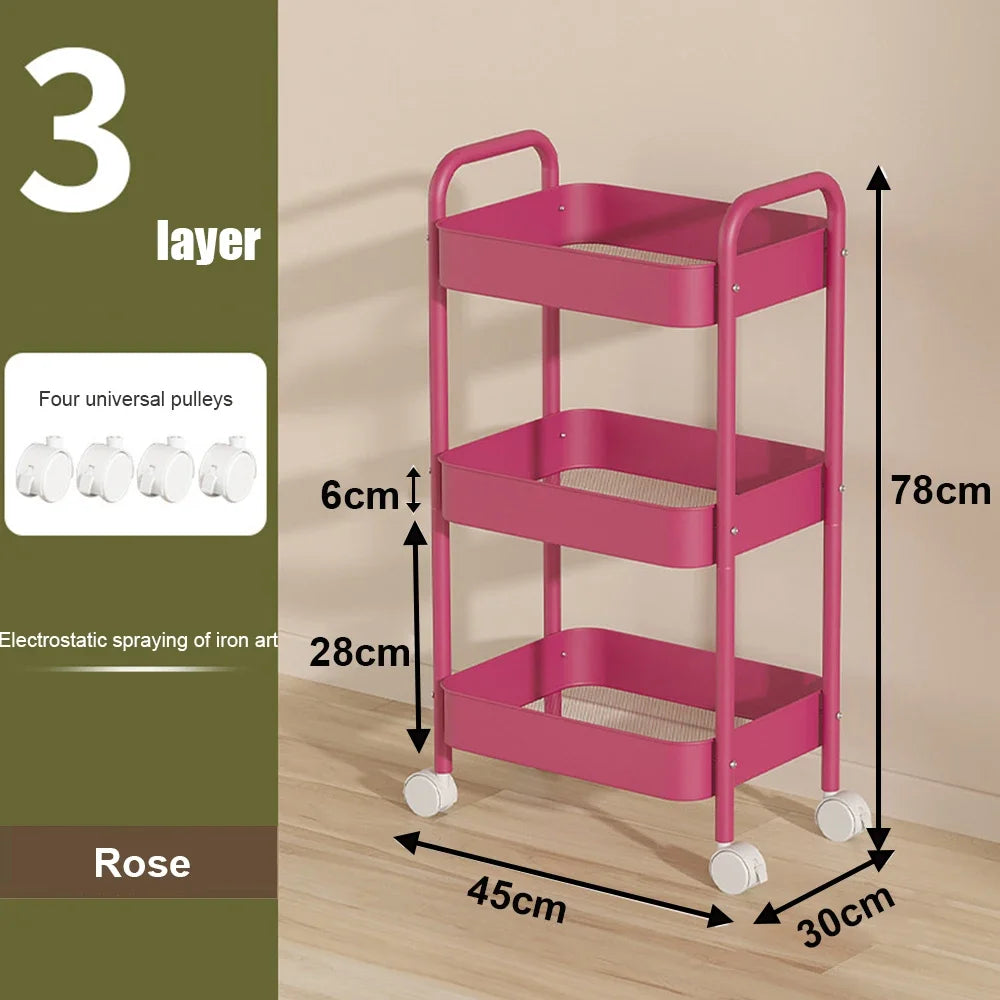 Multi-Layer Mobile Storage Rack Cart