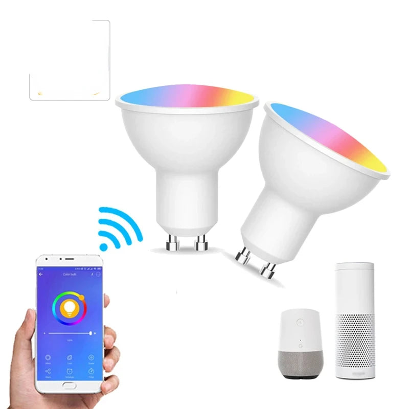 1-5PCS Gu10 Wifi Smart Bulb LED Light Works With Alexa and Google Home