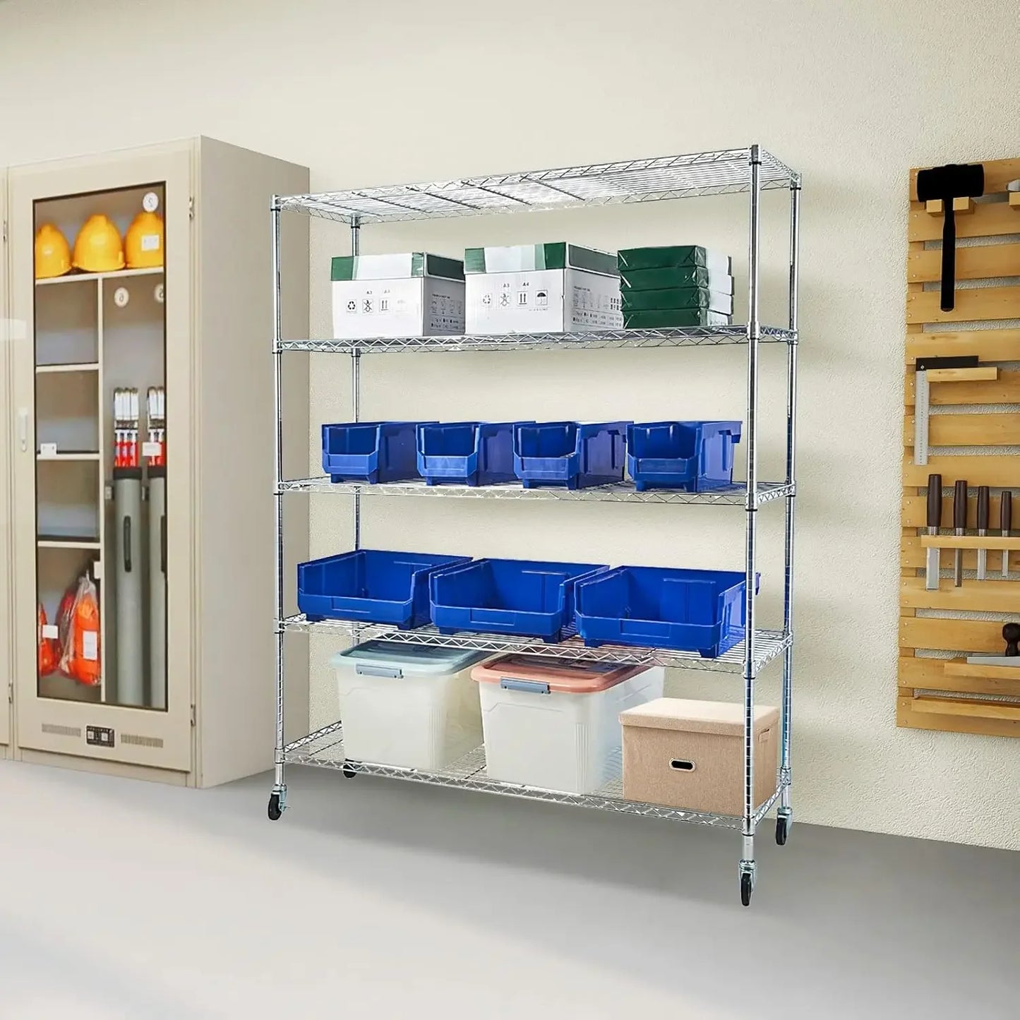 Commercial Wire Shelving Unit with Wheels