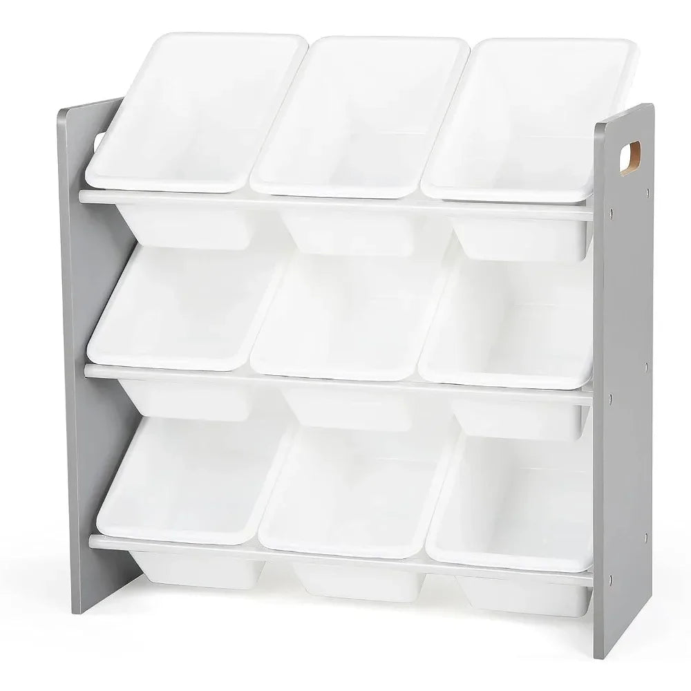 Grey/White Toy Organizer, 9 Bin Storage