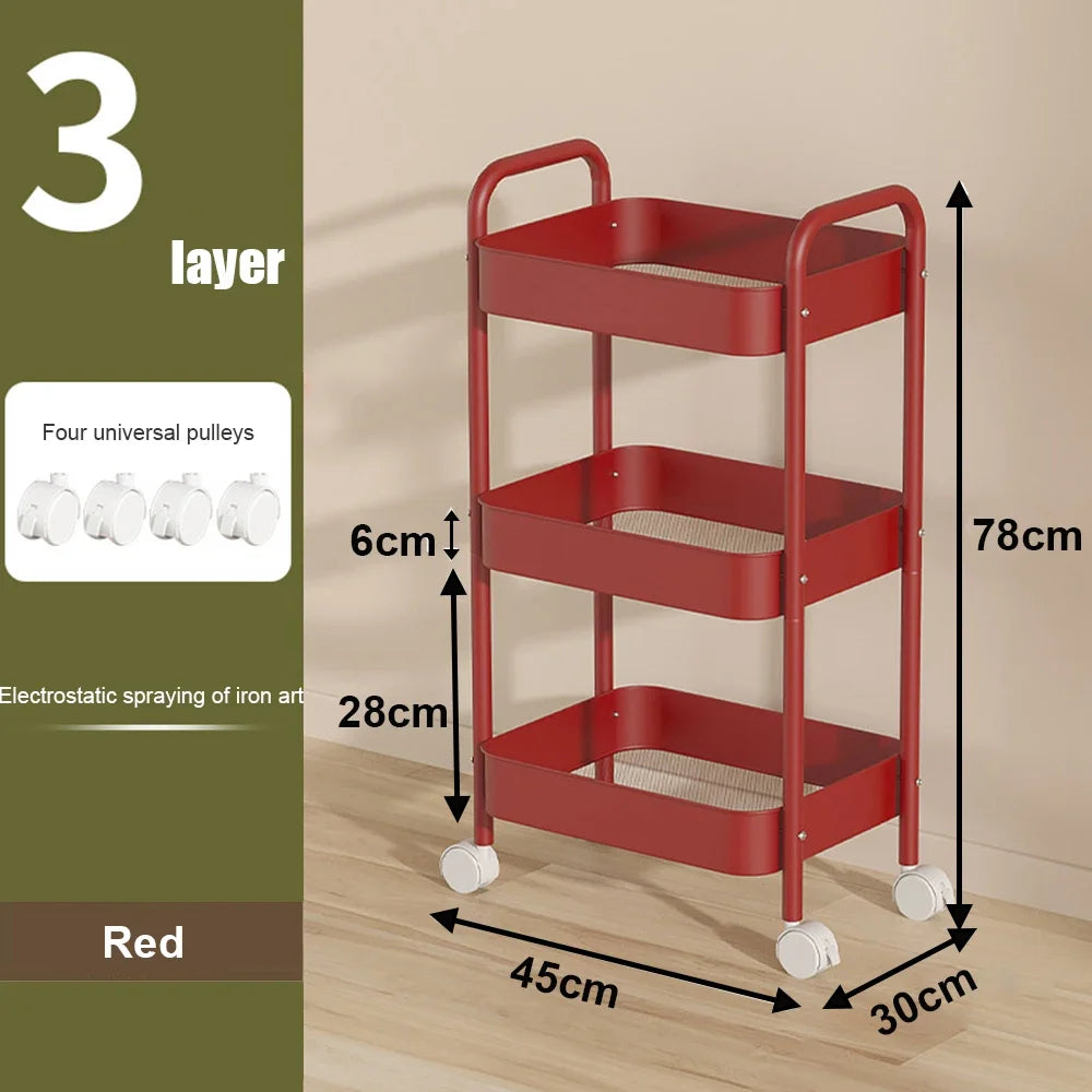 Multi-Layer Mobile Storage Rack Cart