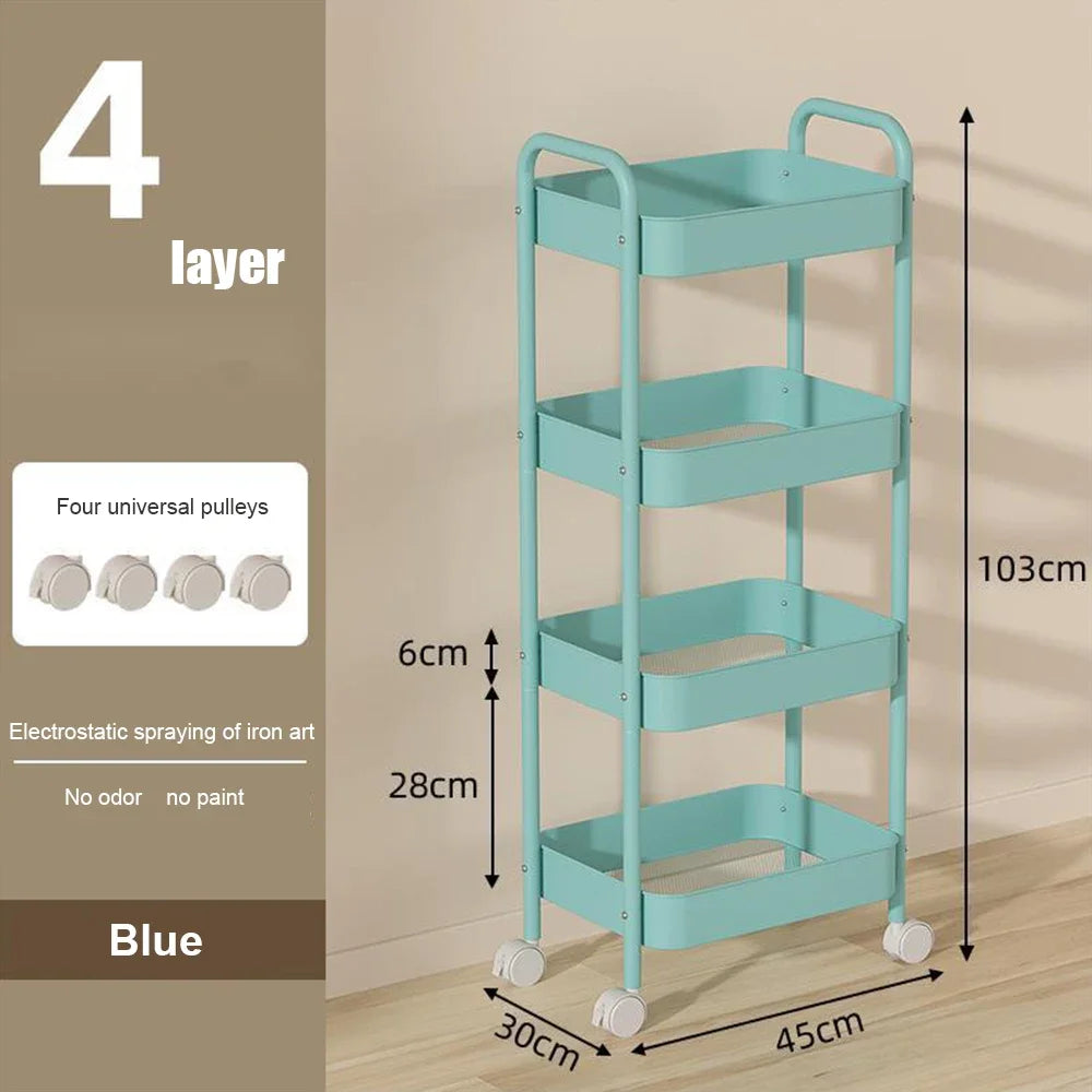 Multi-Layer Mobile Storage Rack Cart