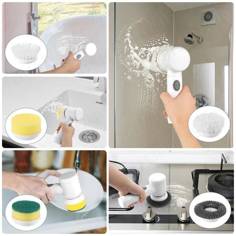 Electric Power Spin Scrubber Bathroom/Kitchen Cleaning Brush