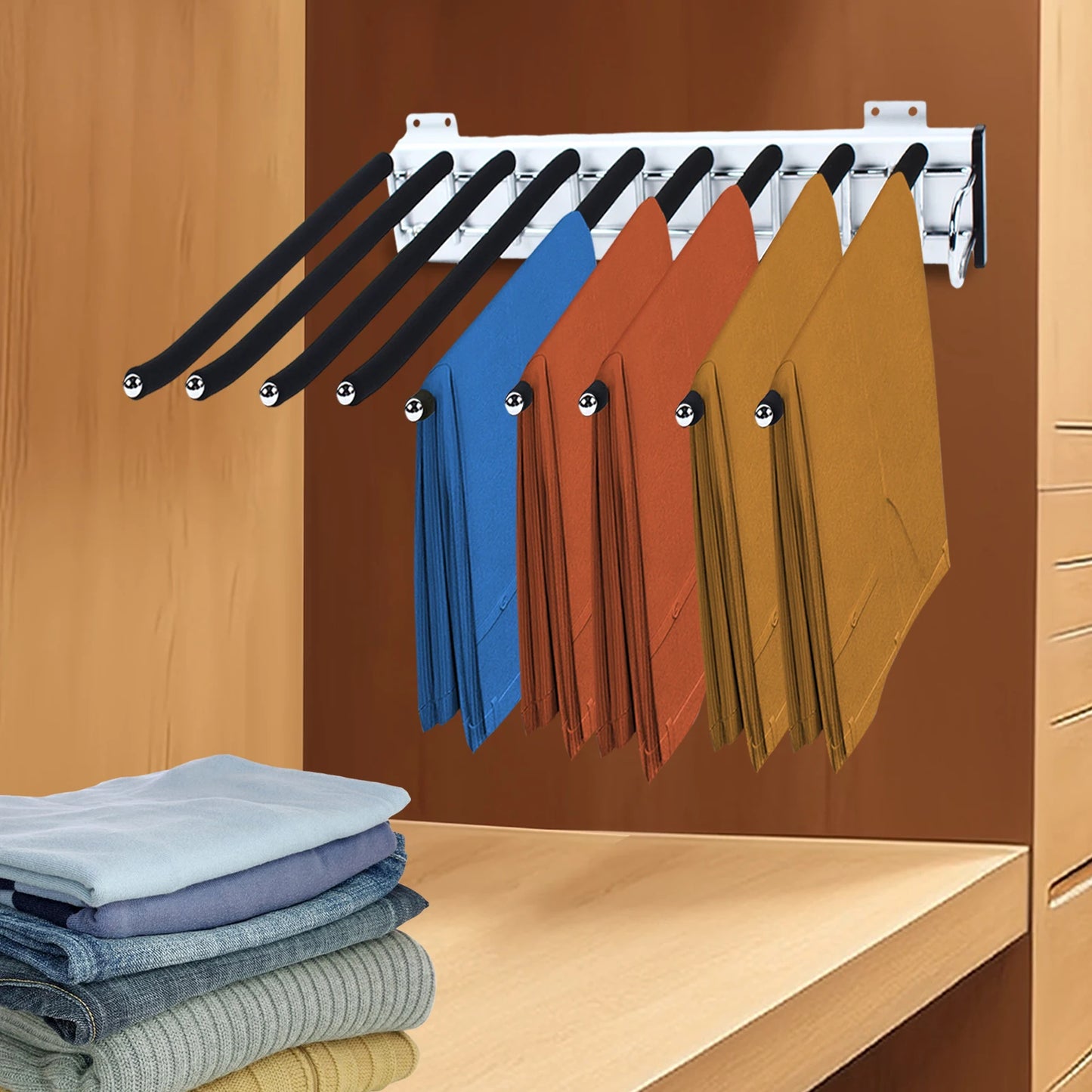 Pull Out Pants Rack Hanger Bar