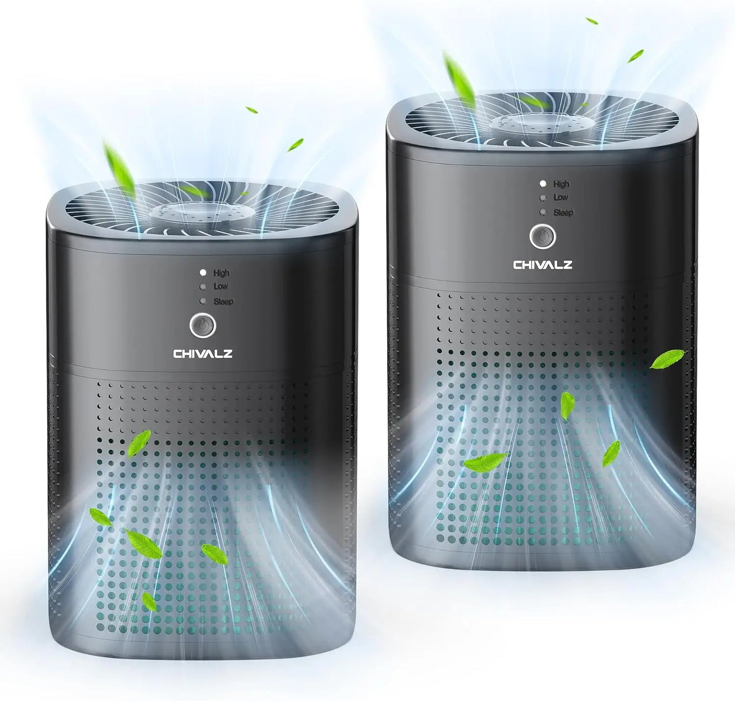 2 Pack Air Purifiers for Home/Bedroom, Quiet  with 24dB Sleep Mode