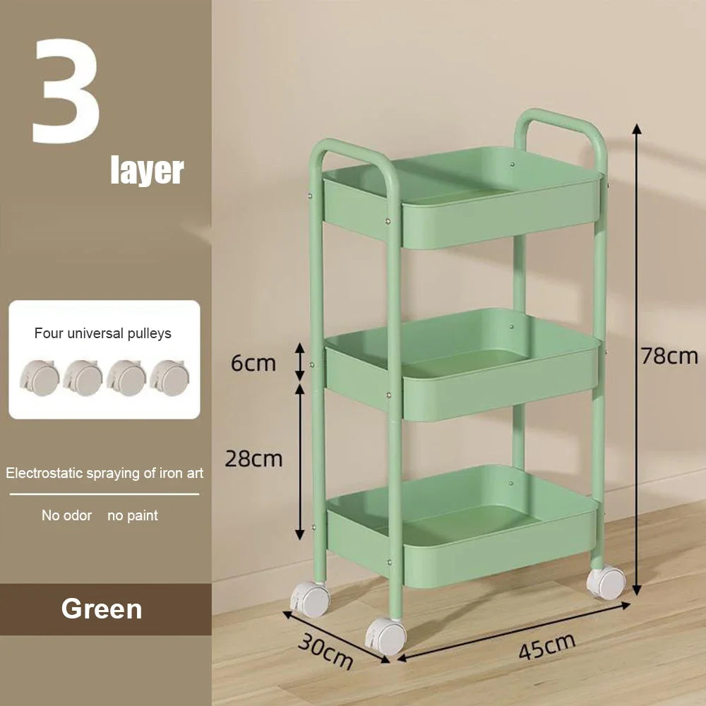 Multi-Layer Mobile Storage Rack Cart