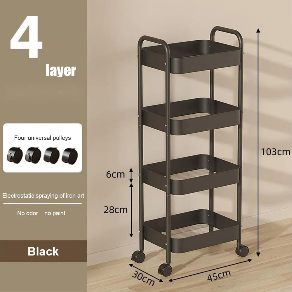 Multi-Layer Mobile Storage Rack Cart