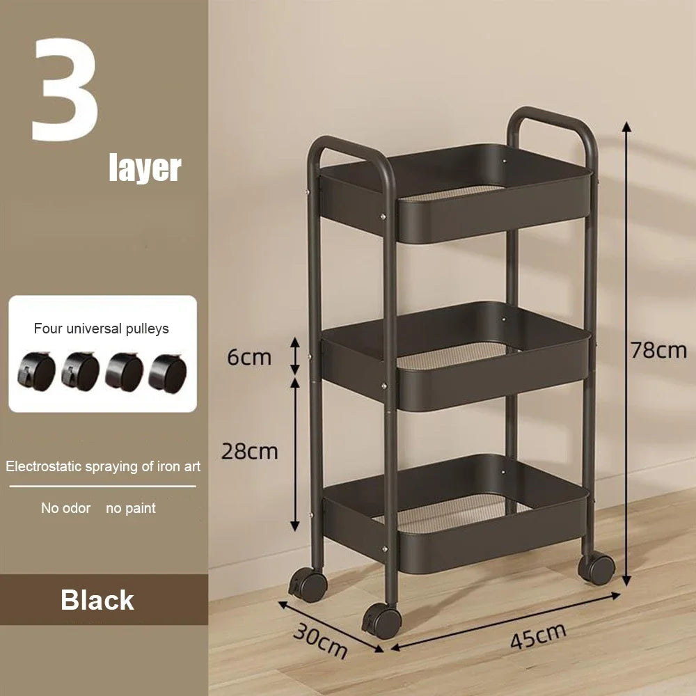 Multi-Layer Mobile Storage Rack Cart