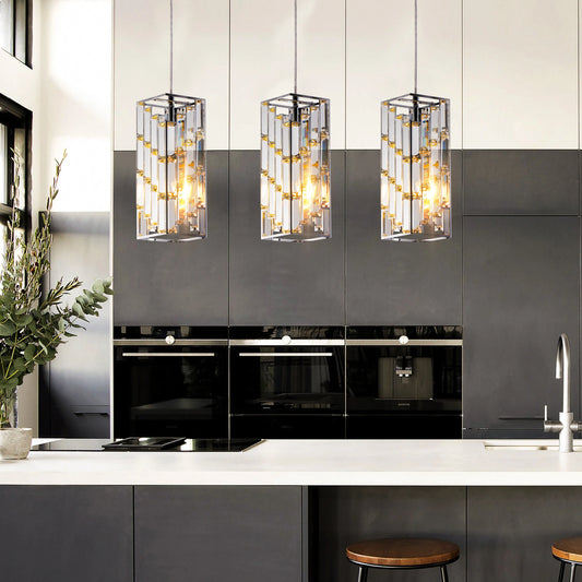 Modern Crystal Pendant Light - 3 Pack