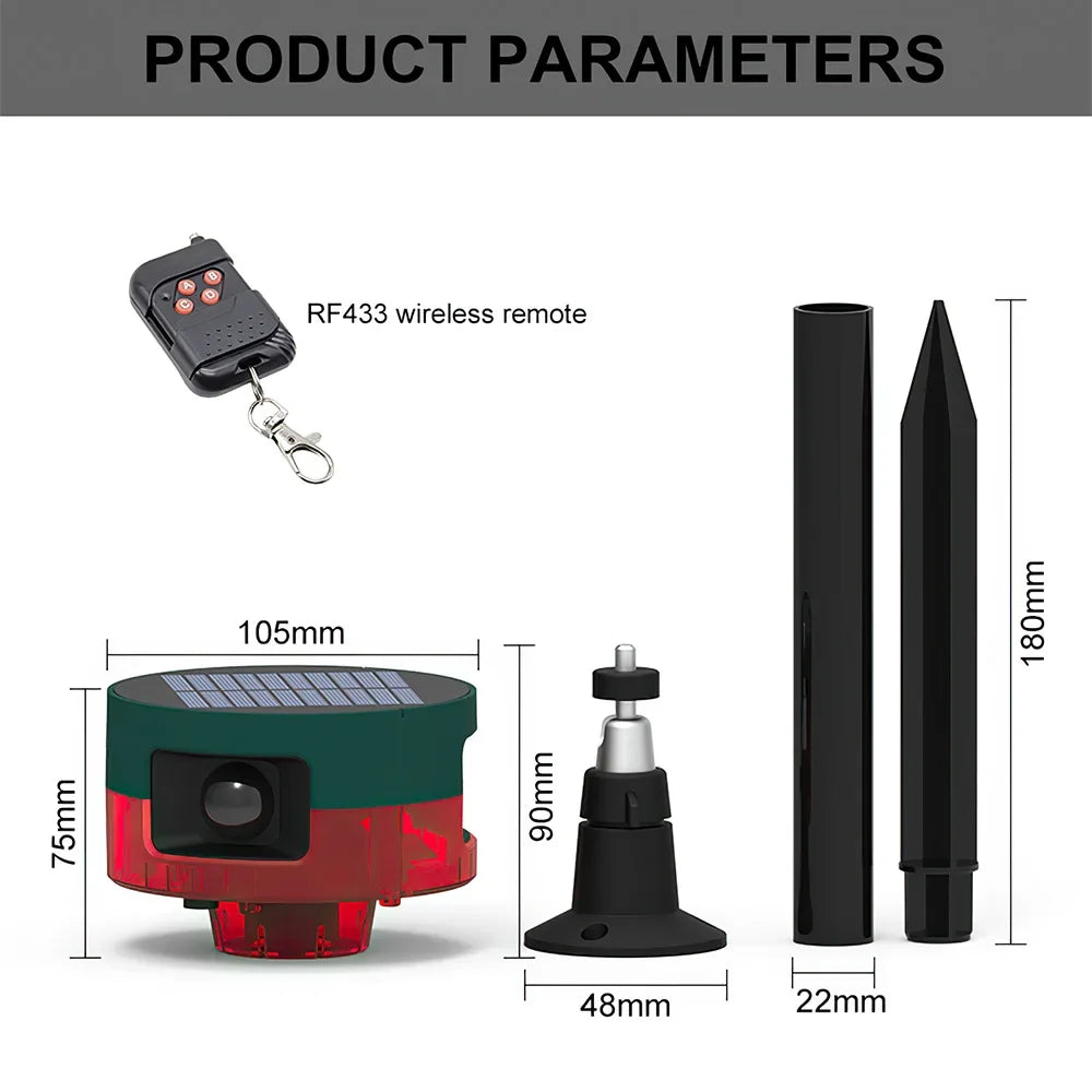 Solar Infrared Motion Sensor Alarm Detector