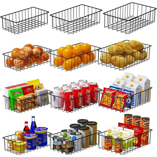 12 Pack (3 Szie)Wire Storage Baskets Organizing