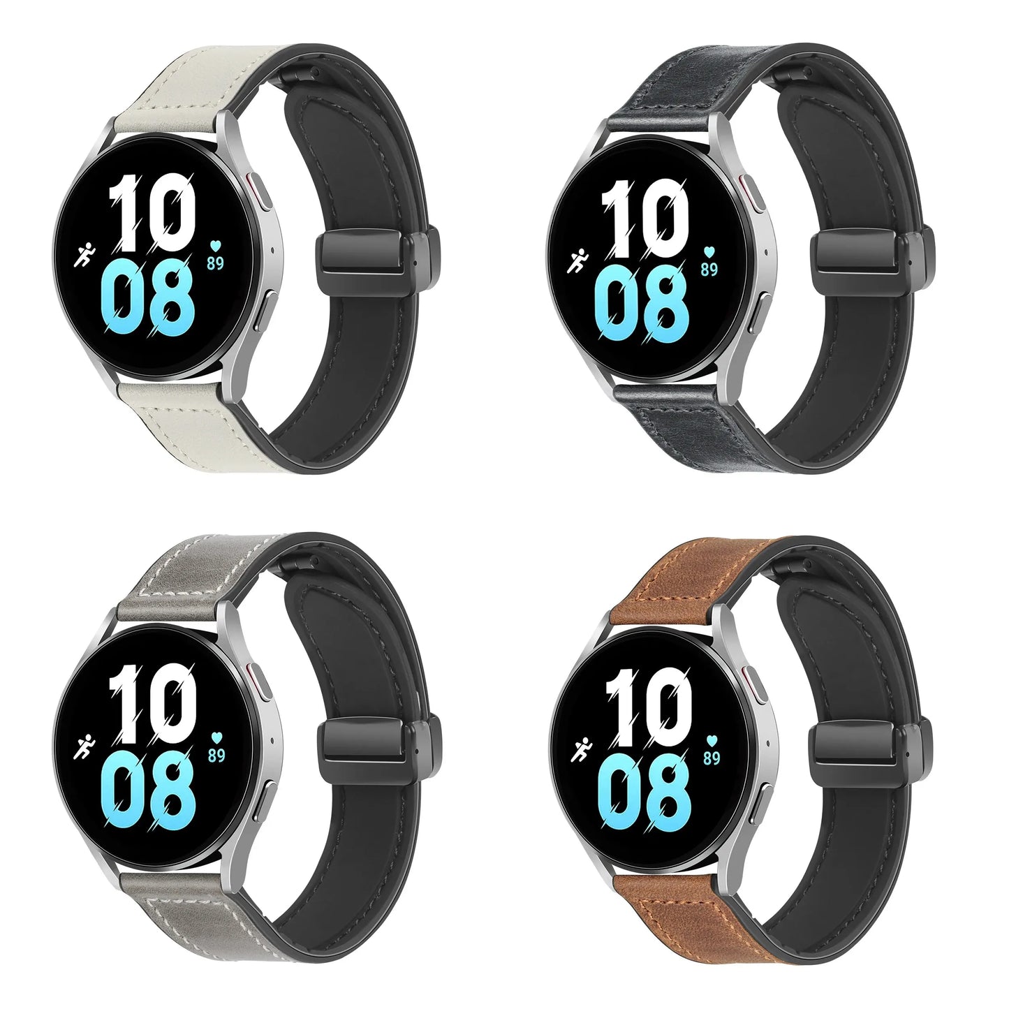 Leather Magnetic Buckle Strap Compatible for Samsung Galaxy Watch