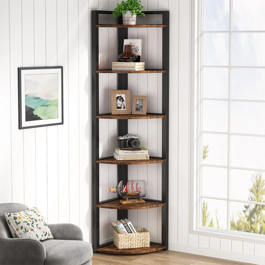 Rustic Corner Shelving Unit Storage Rack