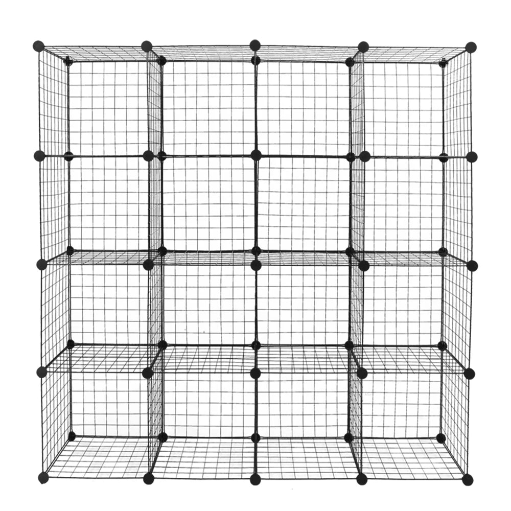 Metal Grid Multifunction Shelving Unit