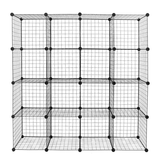 Metal Grid Multifunction Shelving Unit