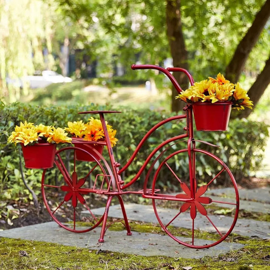 Bicycle Plant Stand Metal Standing Planter