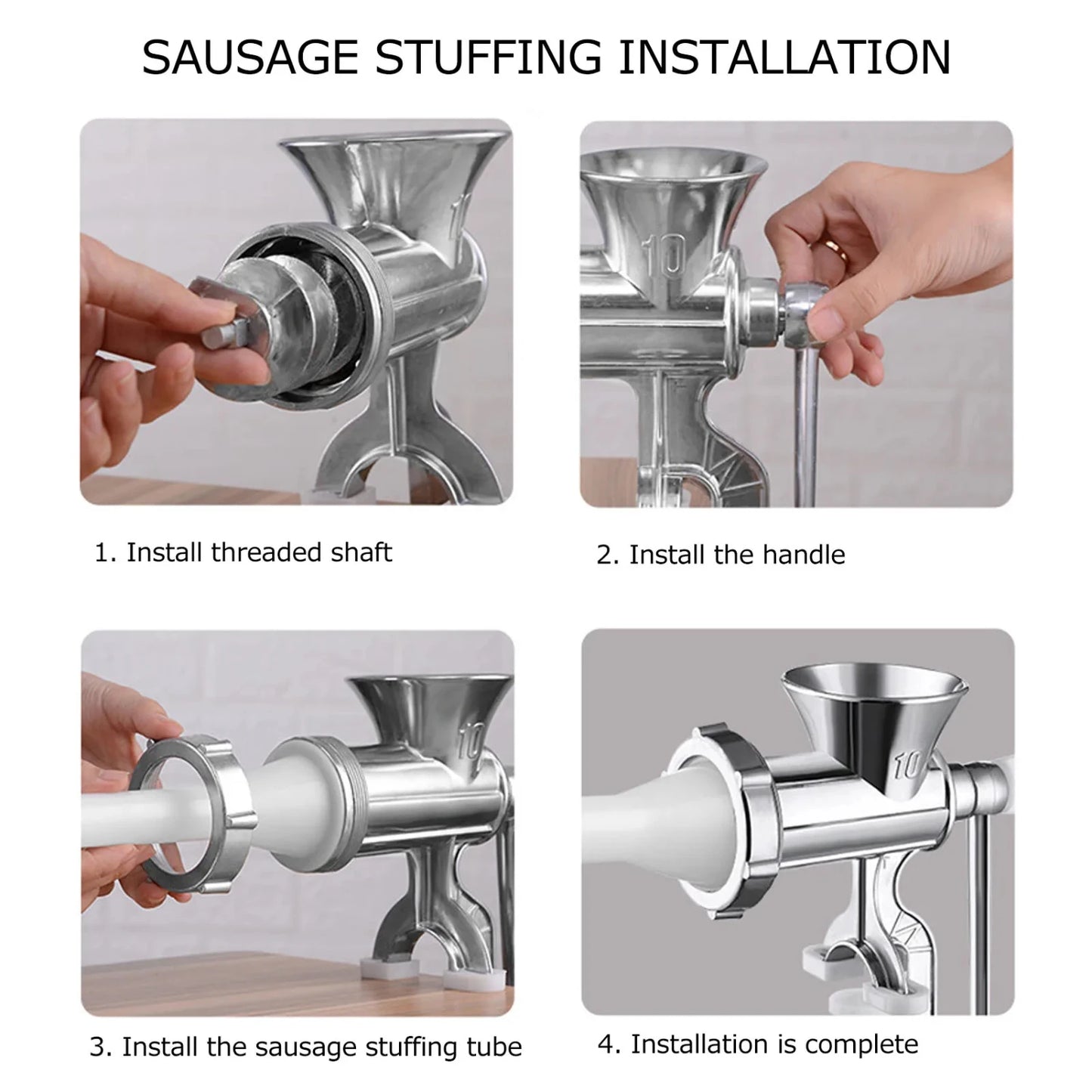 Silver Manual Aluminum Meat Grinder