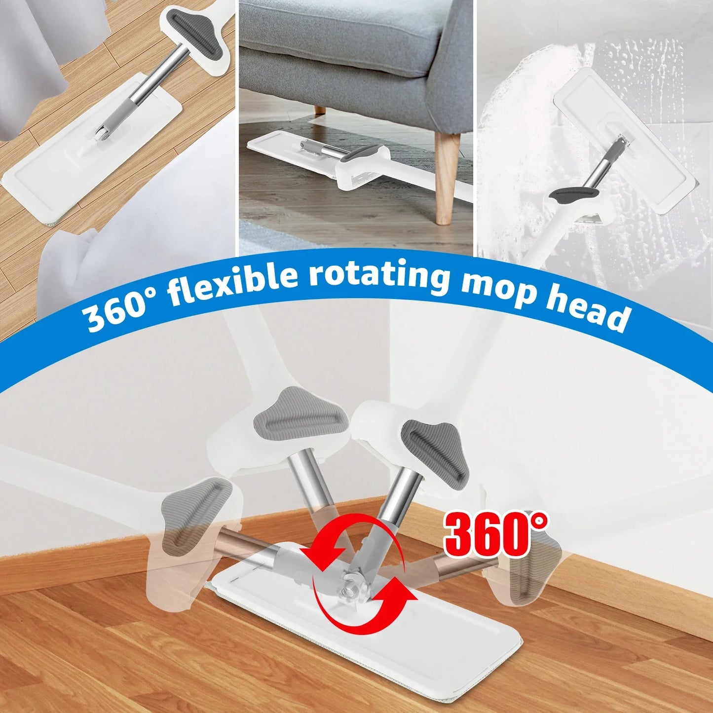 Microfiber Flat Mop 360 ° Rotating