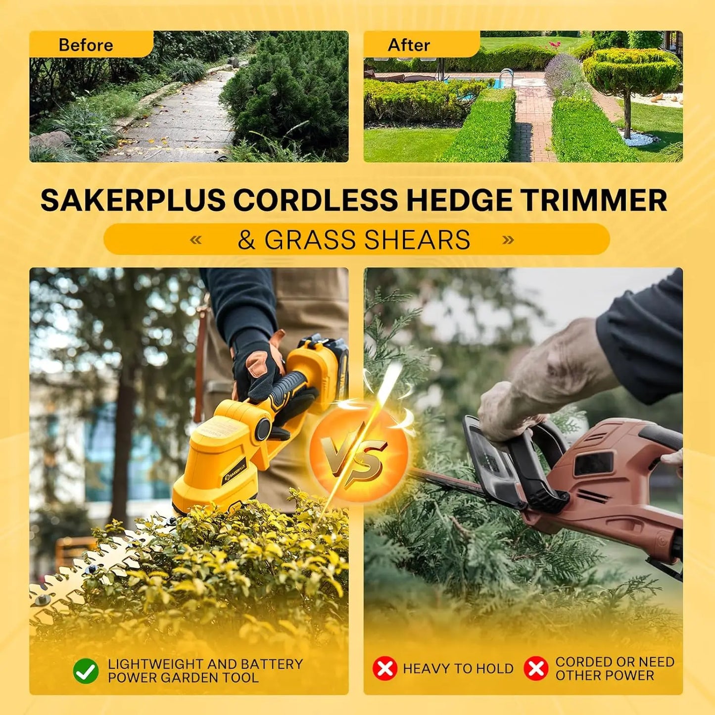 Electric Handheld Shrub Trimmer/Grass Cutter Combo