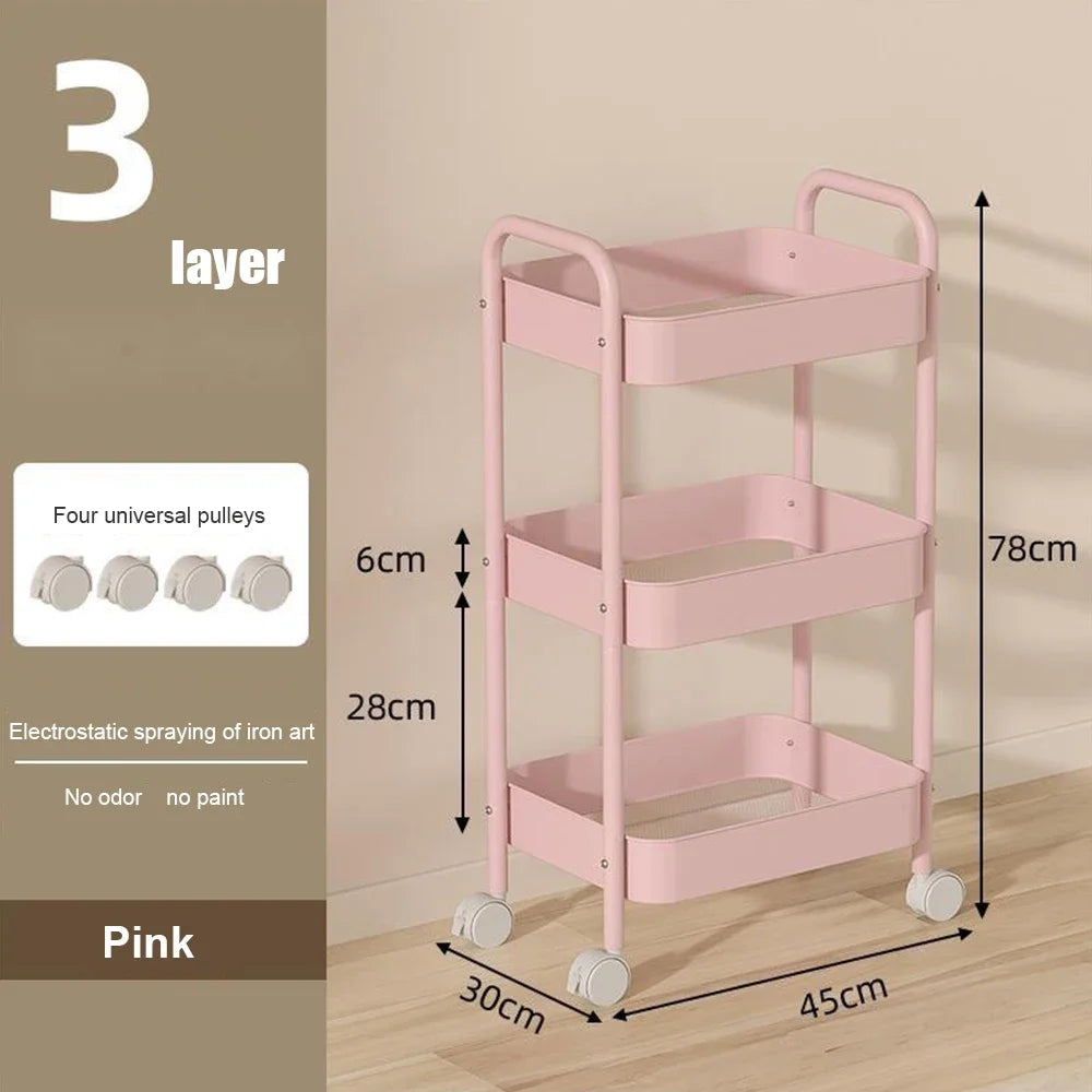 Multi-Layer Mobile Storage Rack Cart