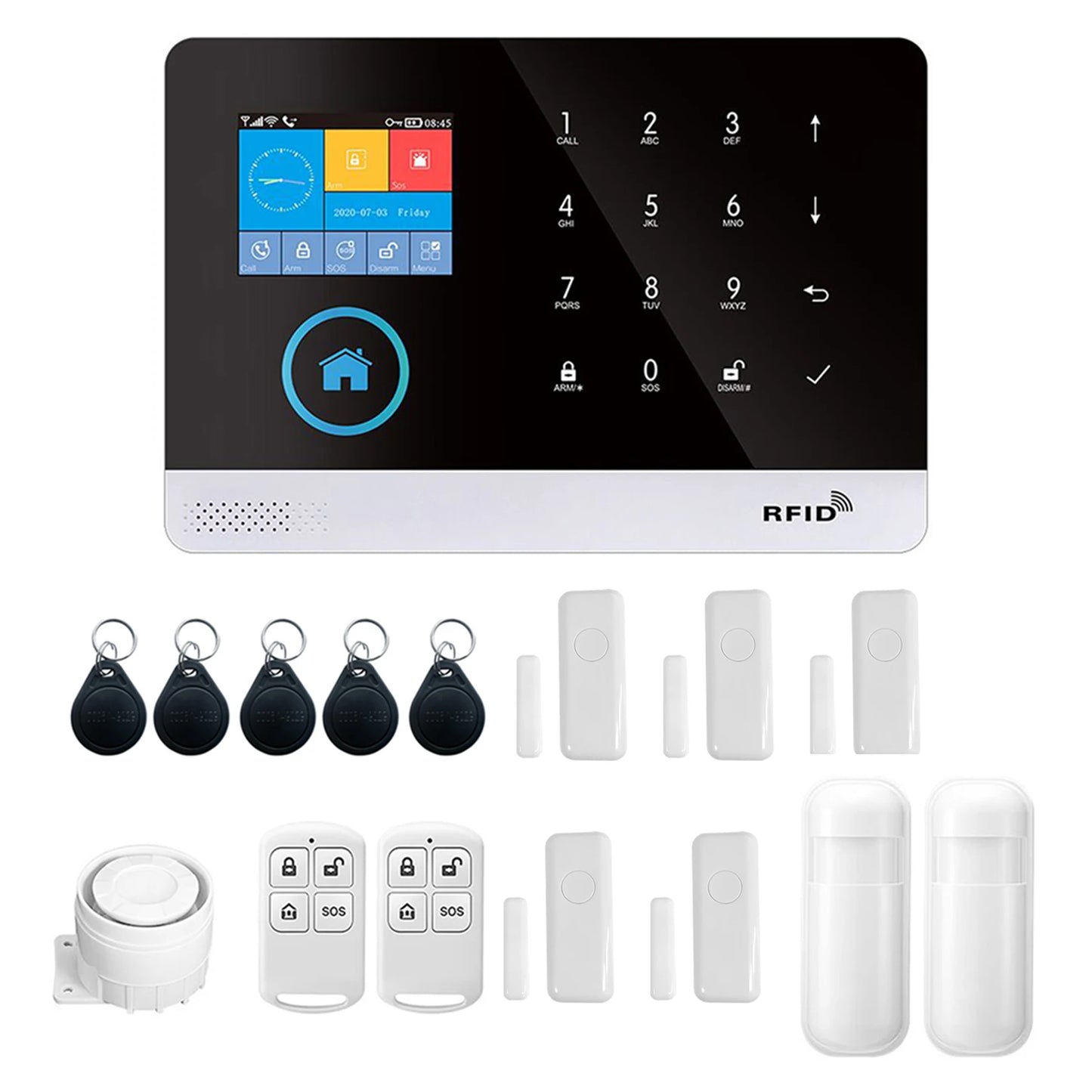 Wireless WIFI + GSM Auto-dial Alarm Security System